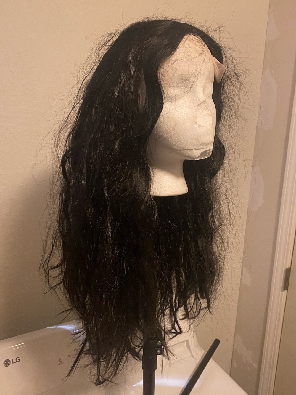 Black Long Wavy Women's Lace Front Wig - Unbranded
